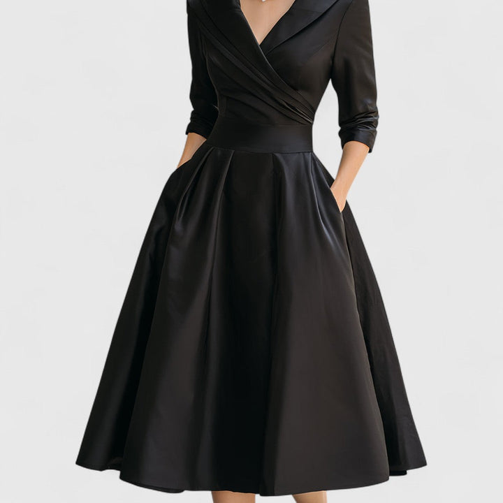 Rosalie | Elegante vestido midi con un sutil brillo