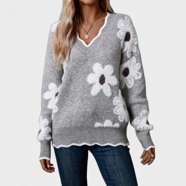 Inés™ | Suéter chic de mujer con estampado floral
