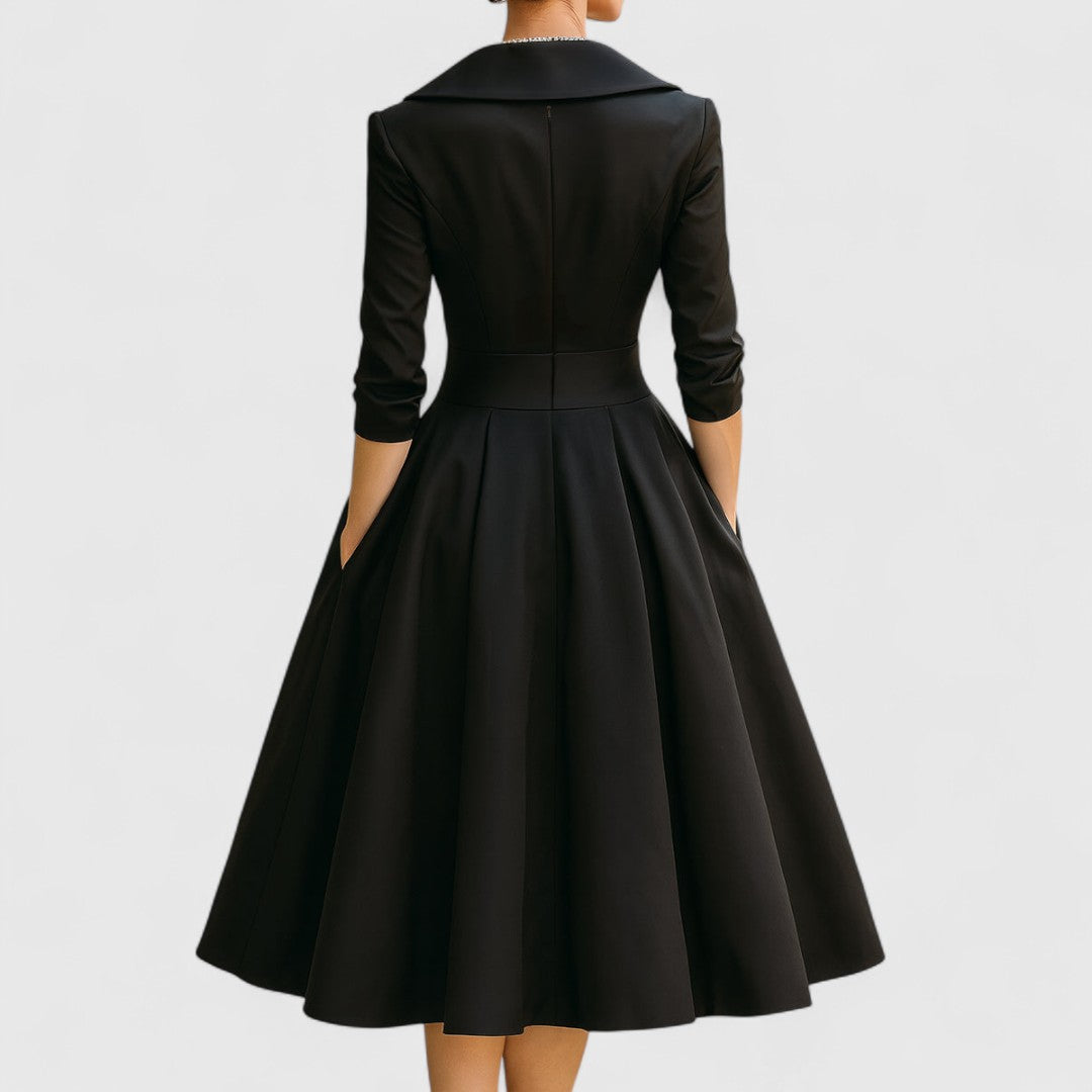 Rosalie | Elegante vestido midi con un sutil brillo