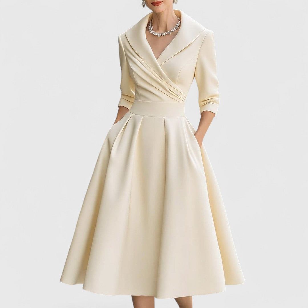 Rosalie | Elegante vestido midi con un sutil brillo