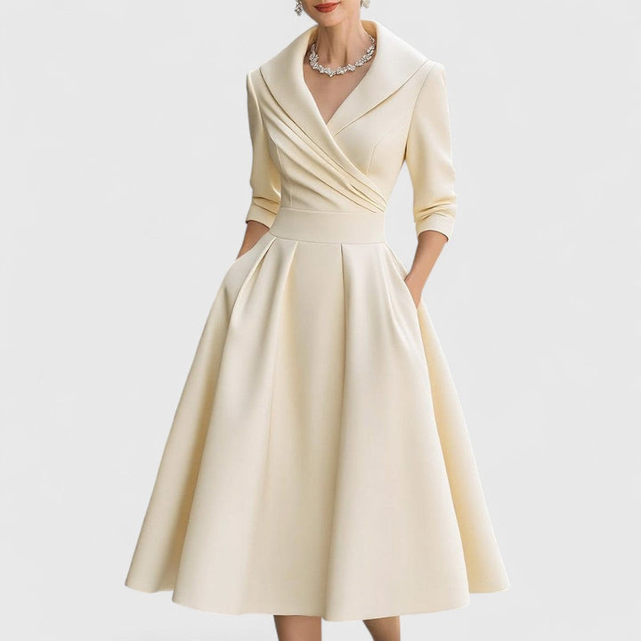 Rosalie | Elegante vestido midi con un sutil brillo