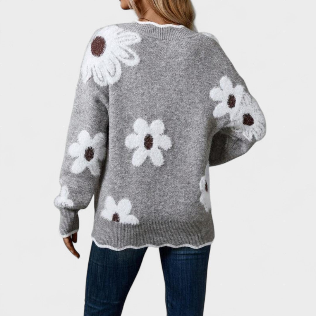 Inés™ | Suéter chic de mujer con estampado floral