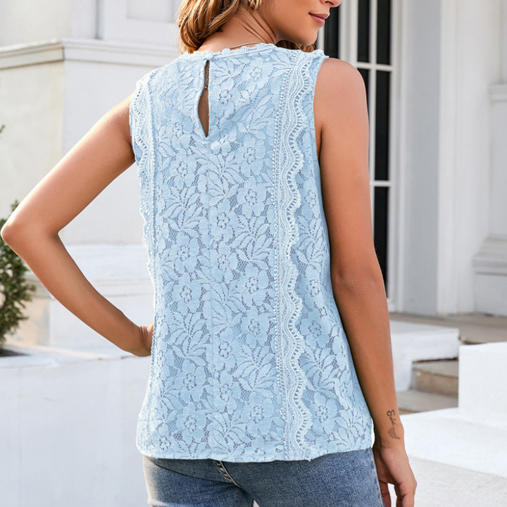 Emilia™ | Blusa Sin Mangas de Punto con Cordón