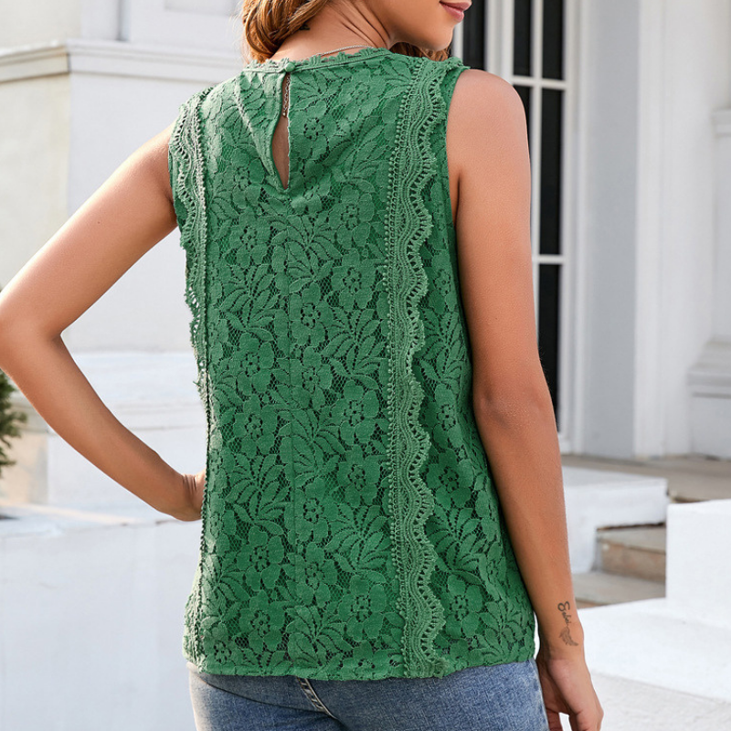 Emilia™ | Blusa Sin Mangas de Punto con Cordón