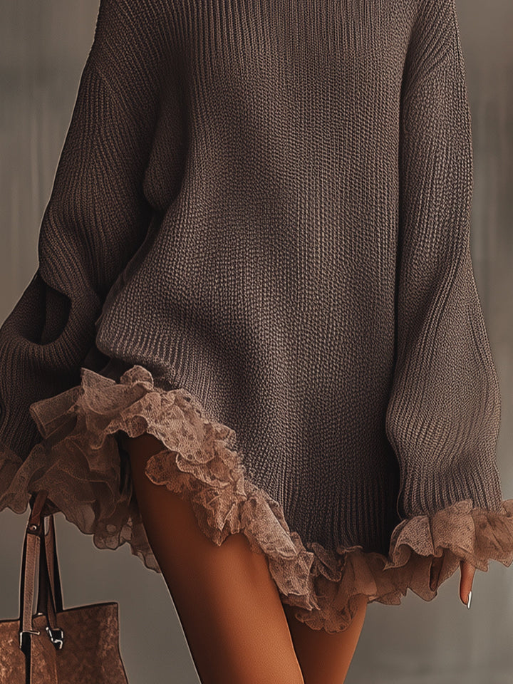 Nina | Vestido Suéter de Punto con Volantes