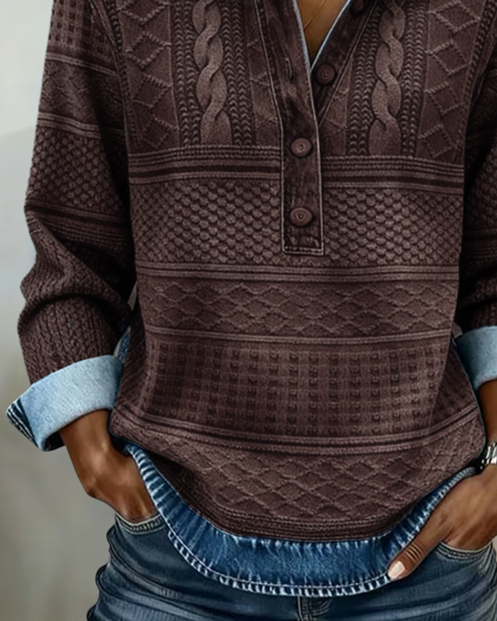 Mila | Jersey moderno con botones a medio abrir