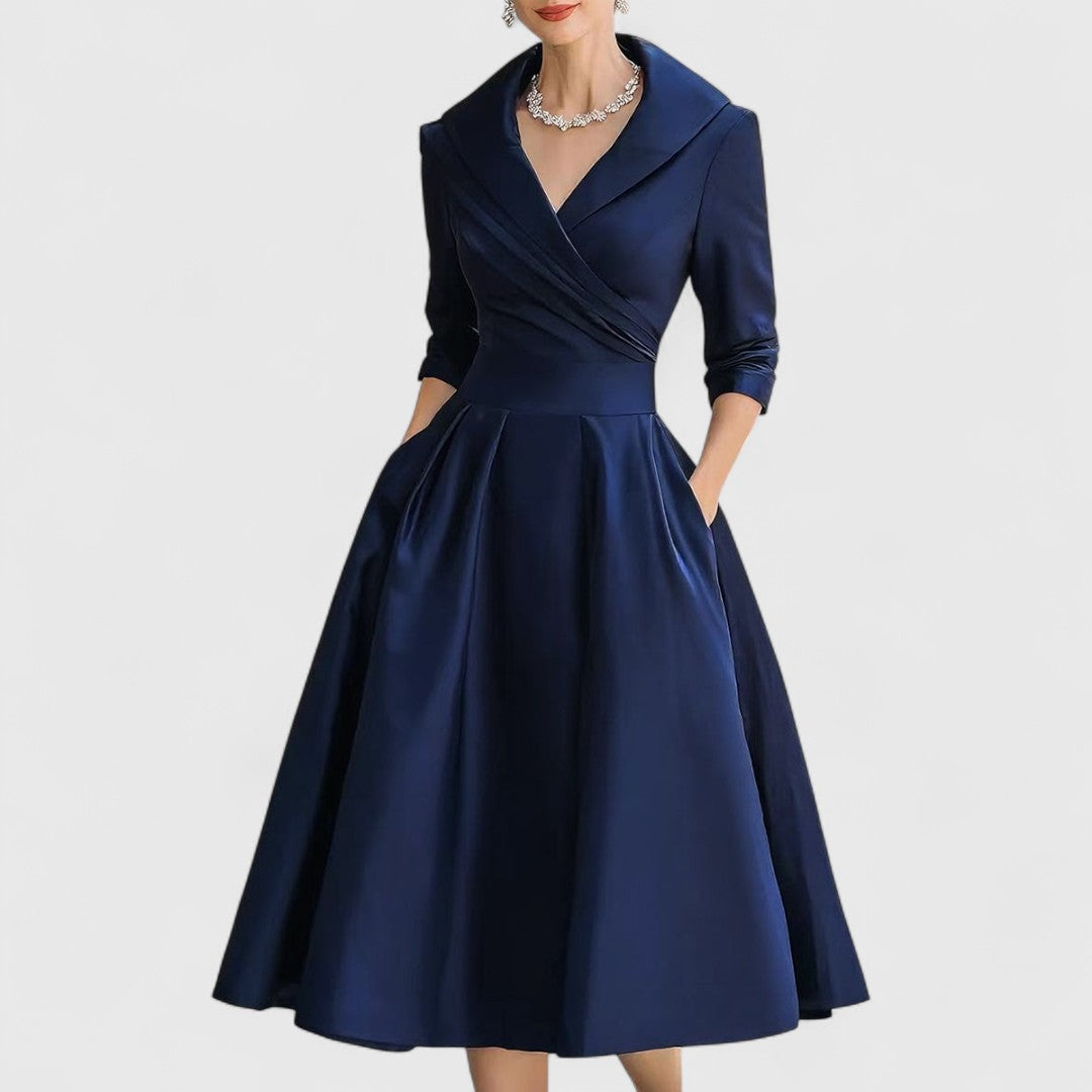 Rosalie | Elegante vestido midi con un sutil brillo