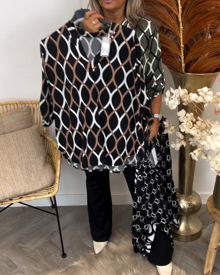 Lina™ | Blusa Elegante con Estampado Moderno