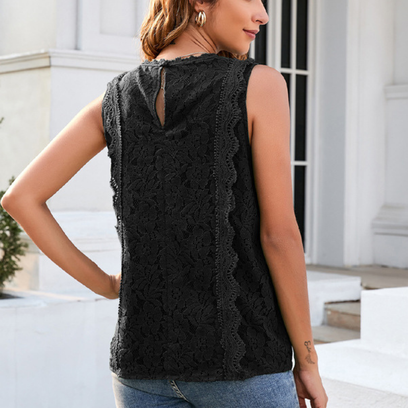 Emilia™ | Blusa Sin Mangas de Punto con Cordón