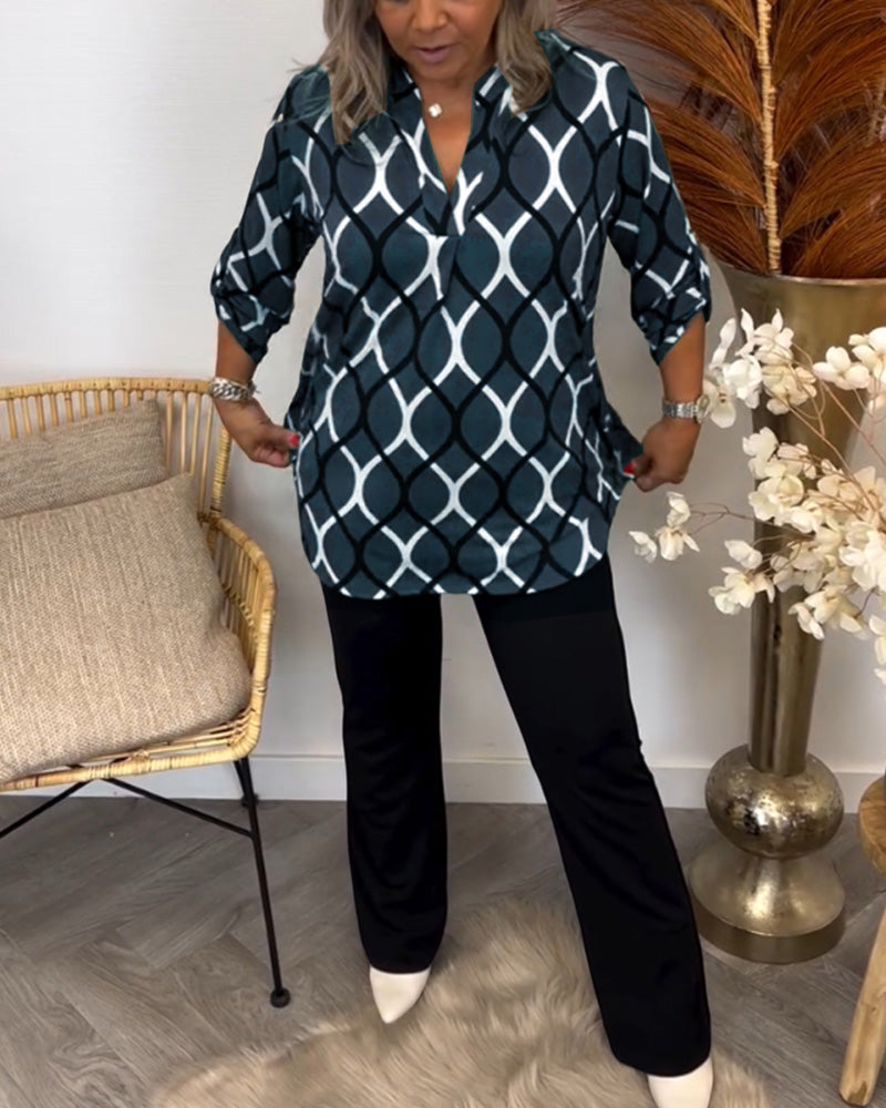 Lina™ | Blusa Elegante con Estampado Moderno
