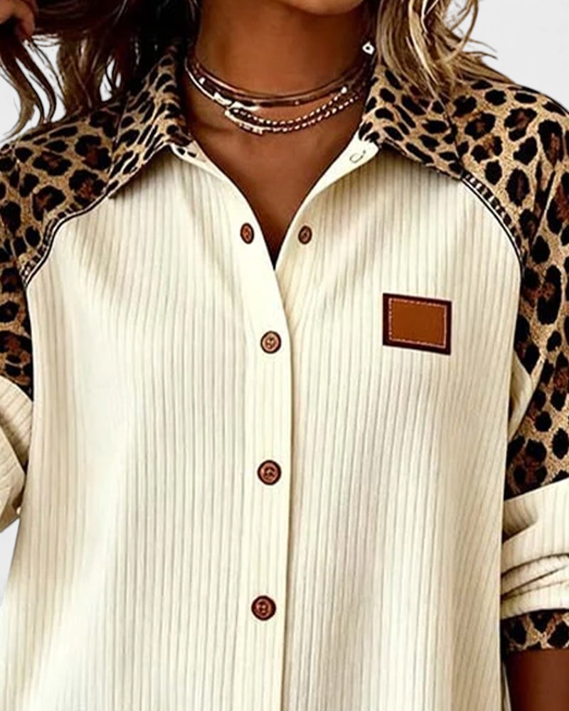Juana™ | Camisa de botones con estampado leopardo