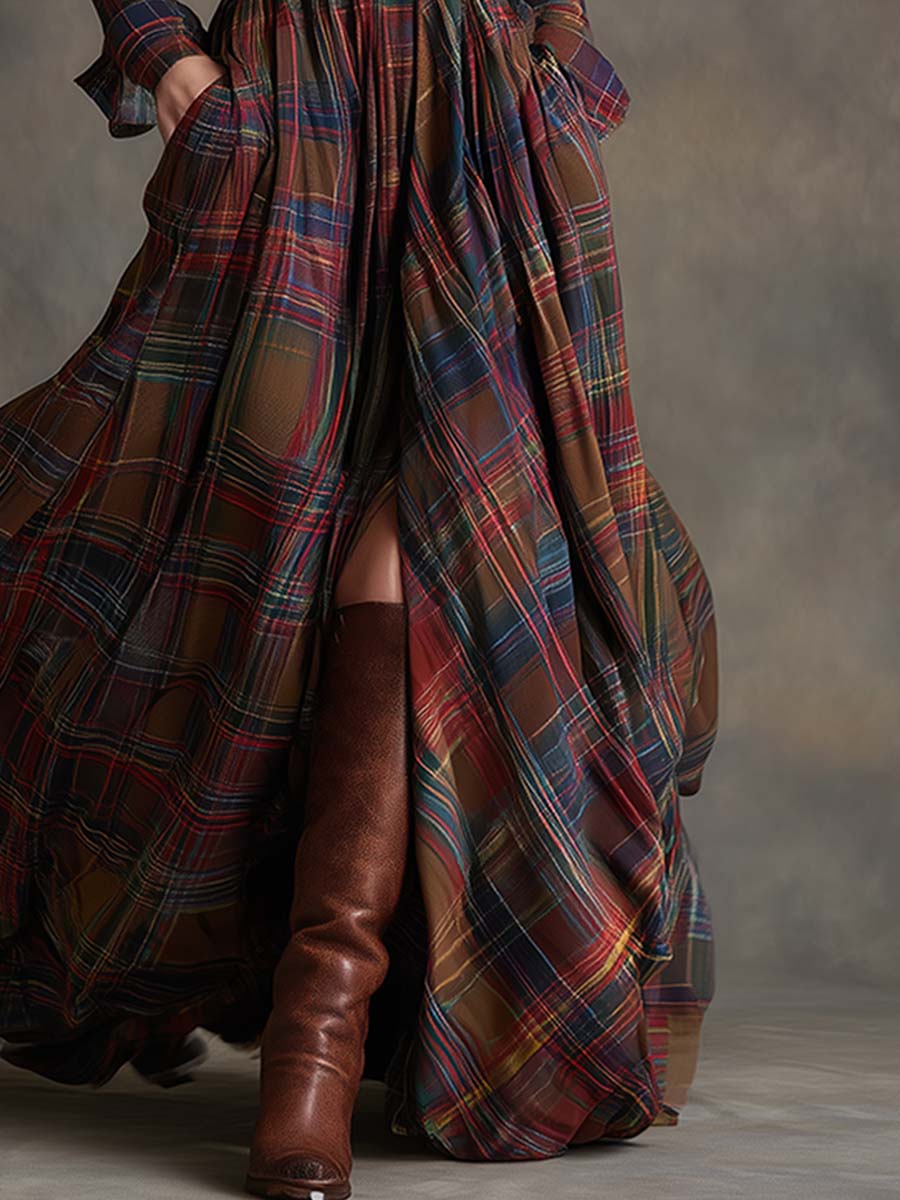 Giulietta - Vestido Camisa Maxi a Cuadros