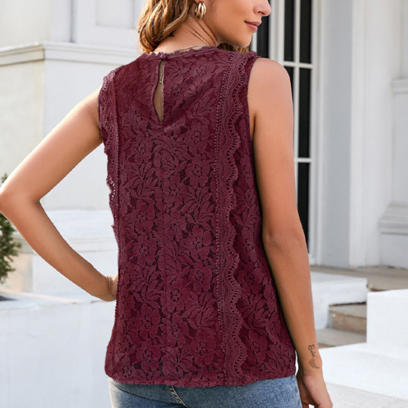 Emilia™ | Blusa Sin Mangas de Punto con Cordón