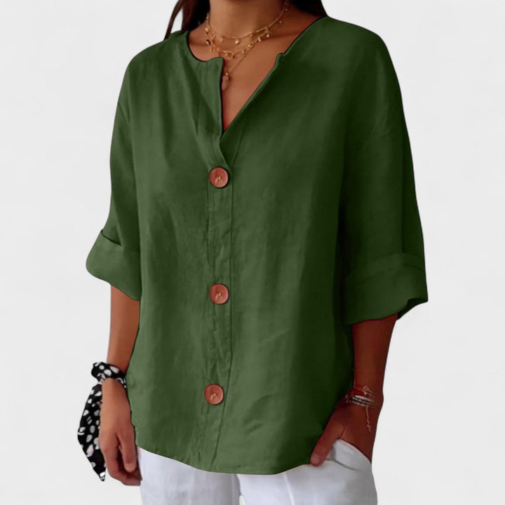 Alejandra™ | Blusa casual de lino