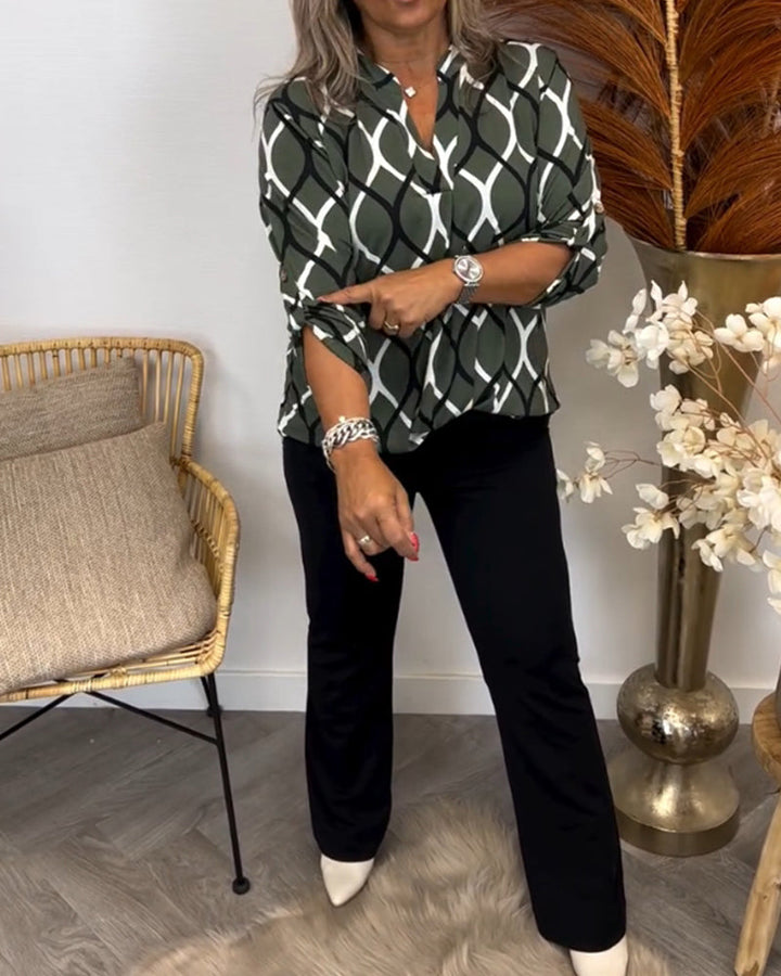 Lina™ | Blusa Elegante con Estampado Moderno