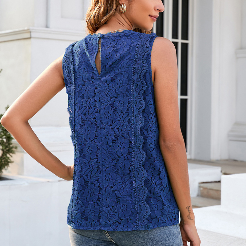 Emilia™ | Blusa Sin Mangas de Punto con Cordón