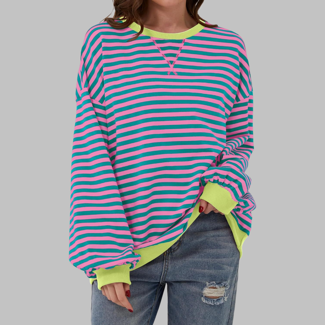 Luna™ | Sudadera casual de manga larga con rayas