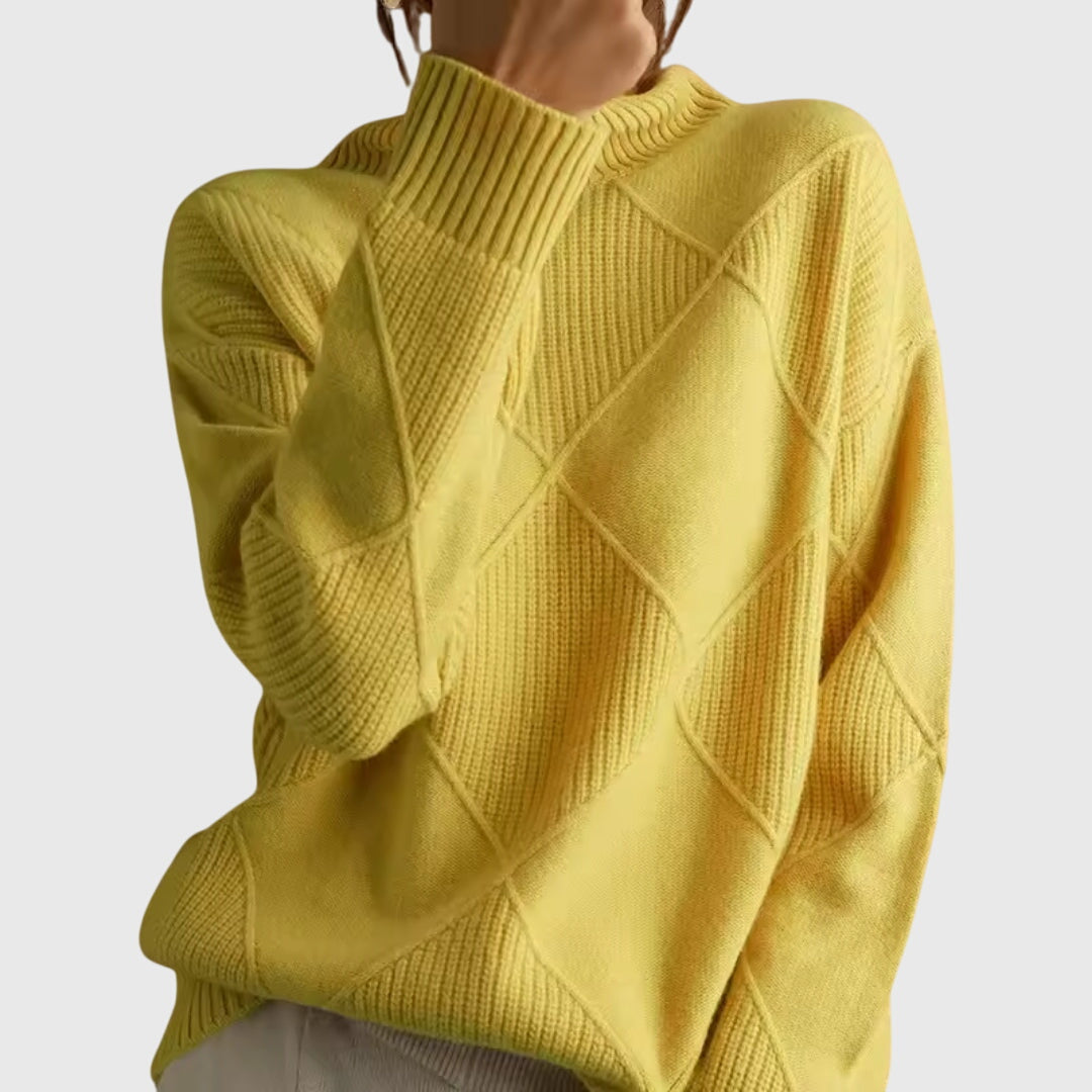 Angela | Suéter de invierno suave con elegante estampado gráfico