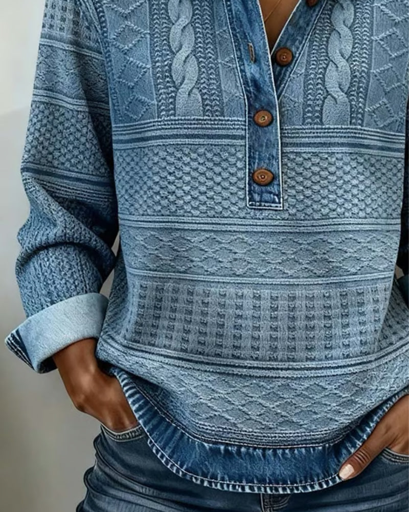 Mila | Jersey moderno con botones a medio abrir