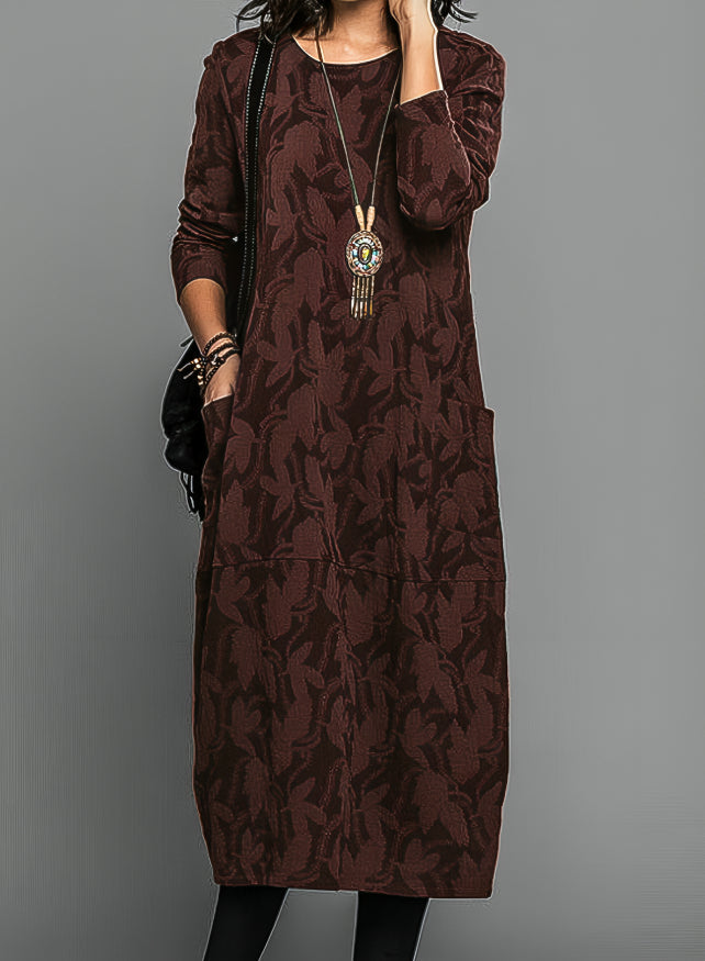 Cassie | Vestido casual de invierno con cuello redondo