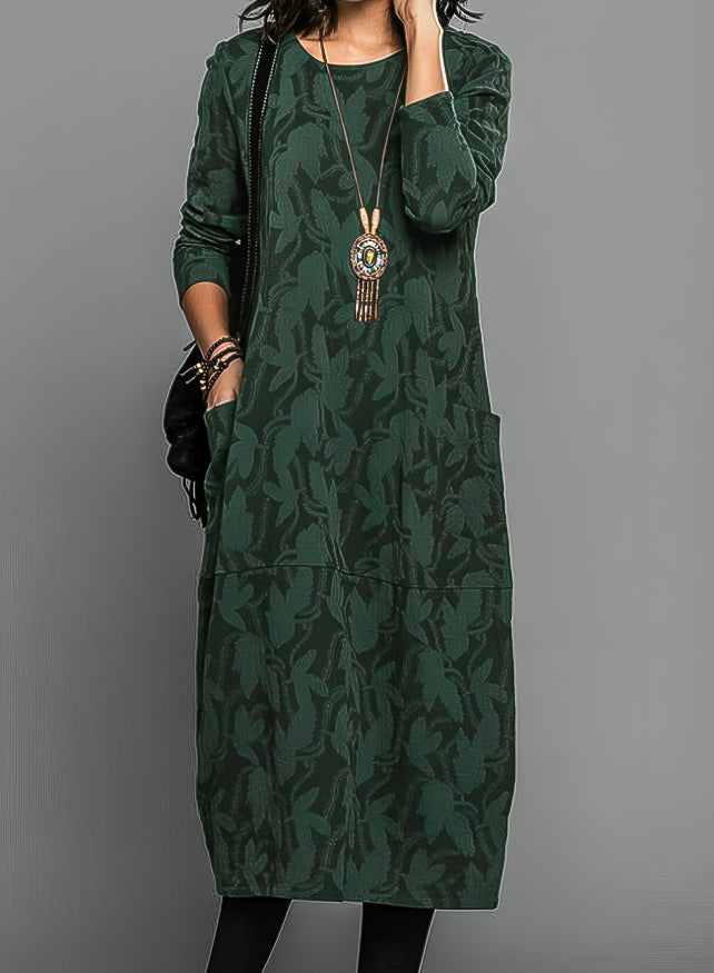 Cassie | Vestido casual de invierno con cuello redondo