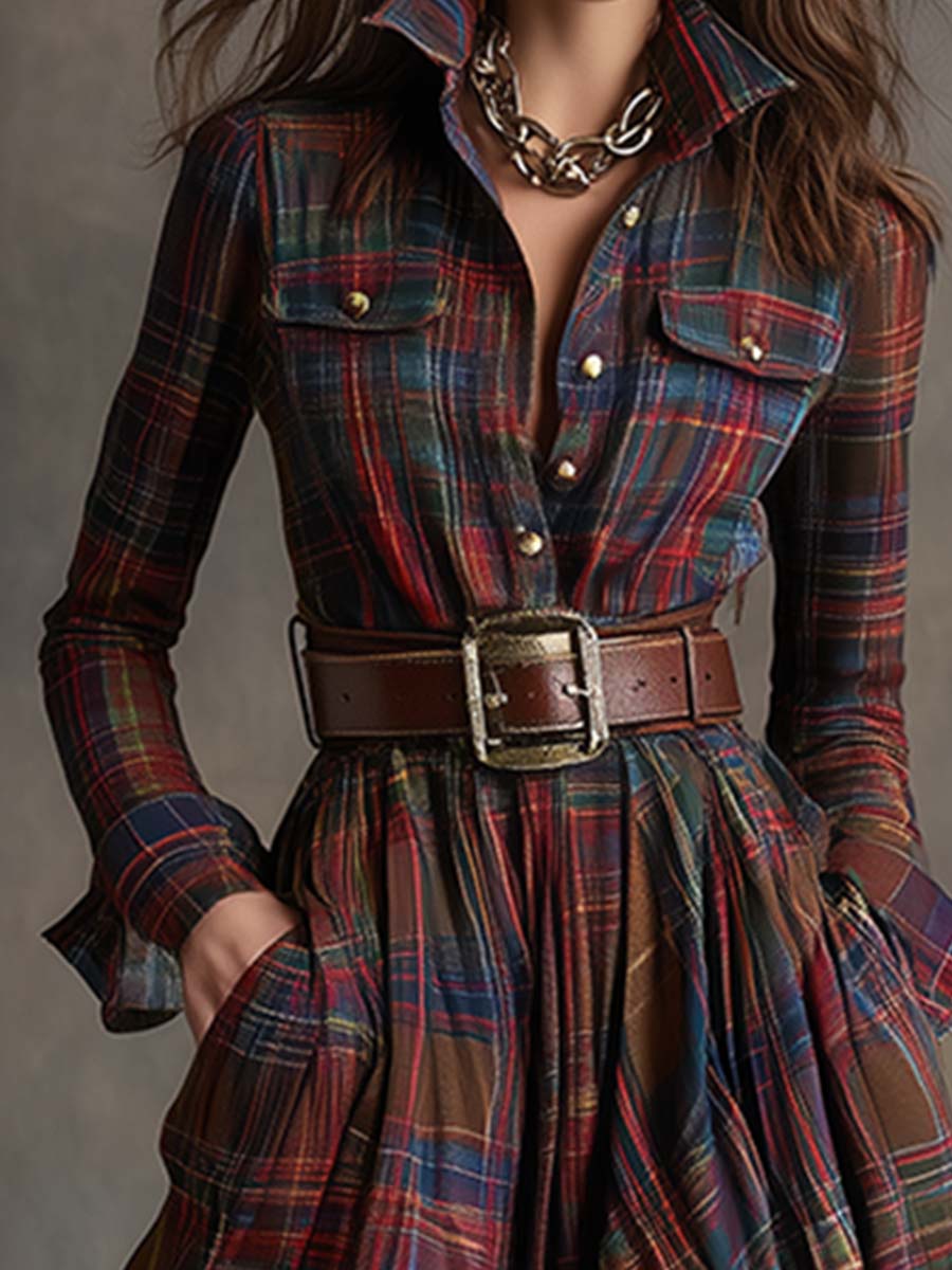 Giulietta - Vestido Camisa Maxi a Cuadros