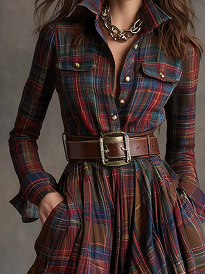 Giulietta - Vestido Camisa Maxi a Cuadros