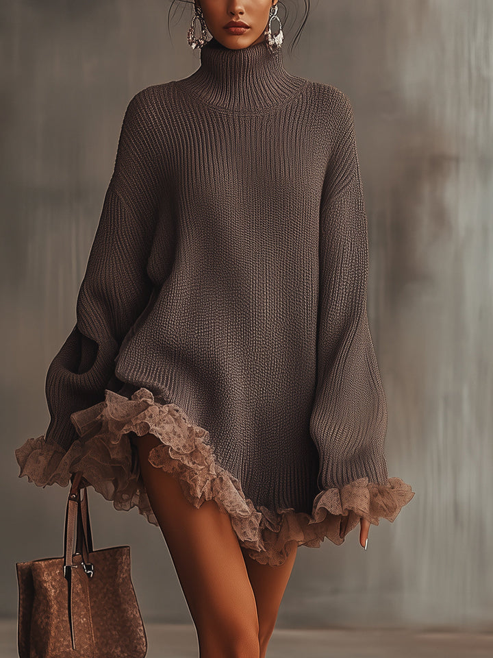 Nina | Vestido Suéter de Punto con Volantes