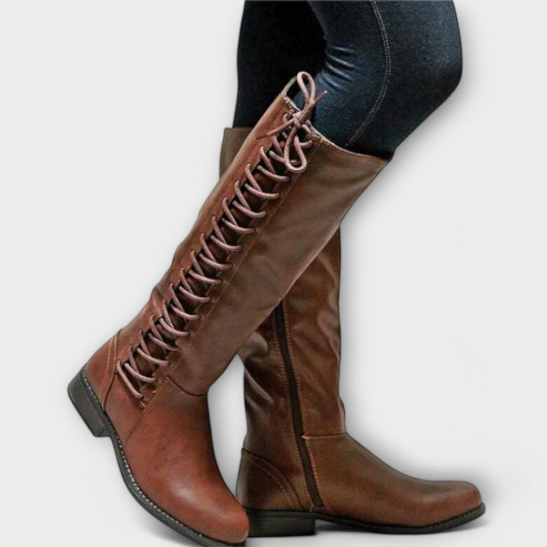 Paula | Botines De Cuero Con Cordones