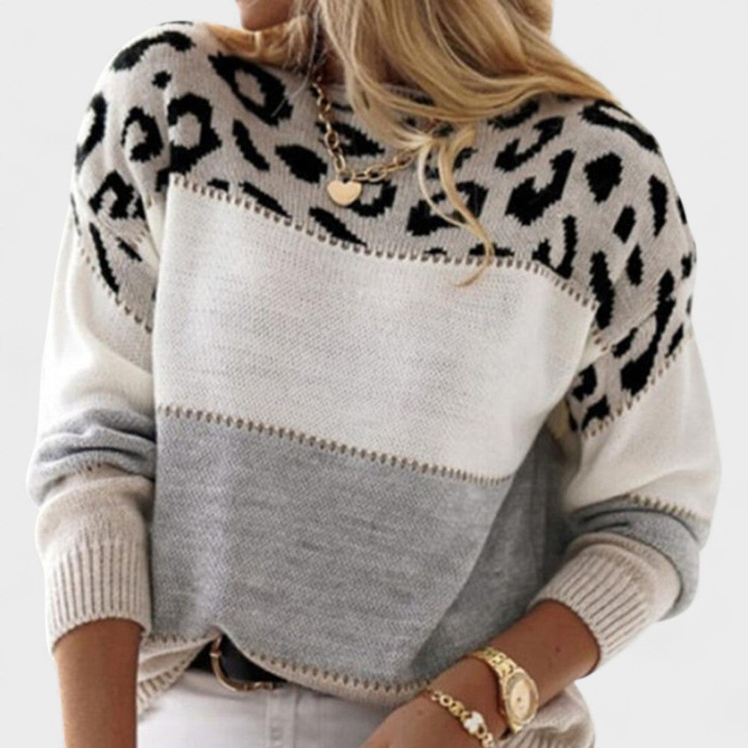 Julieta™ | Suéter casual con estampado de leopardo