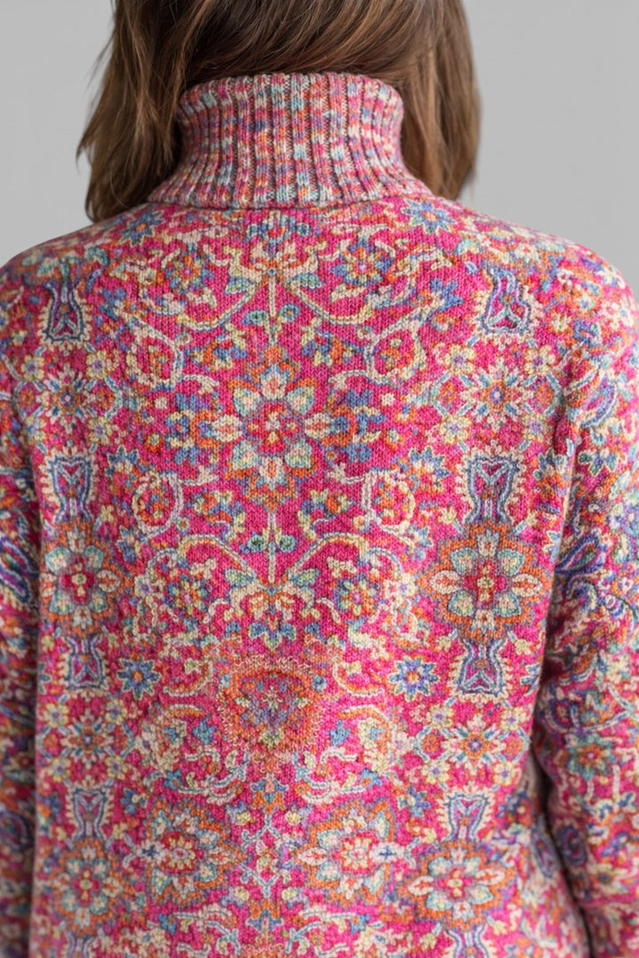 Claudia™ | Jersey floral de cuello alto