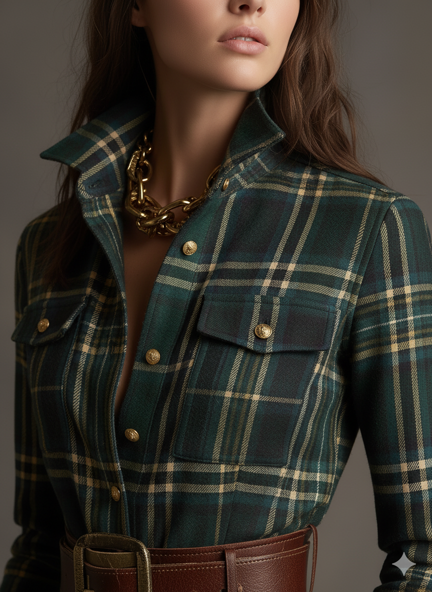 Giulietta - Vestido Camisa Maxi a Cuadros