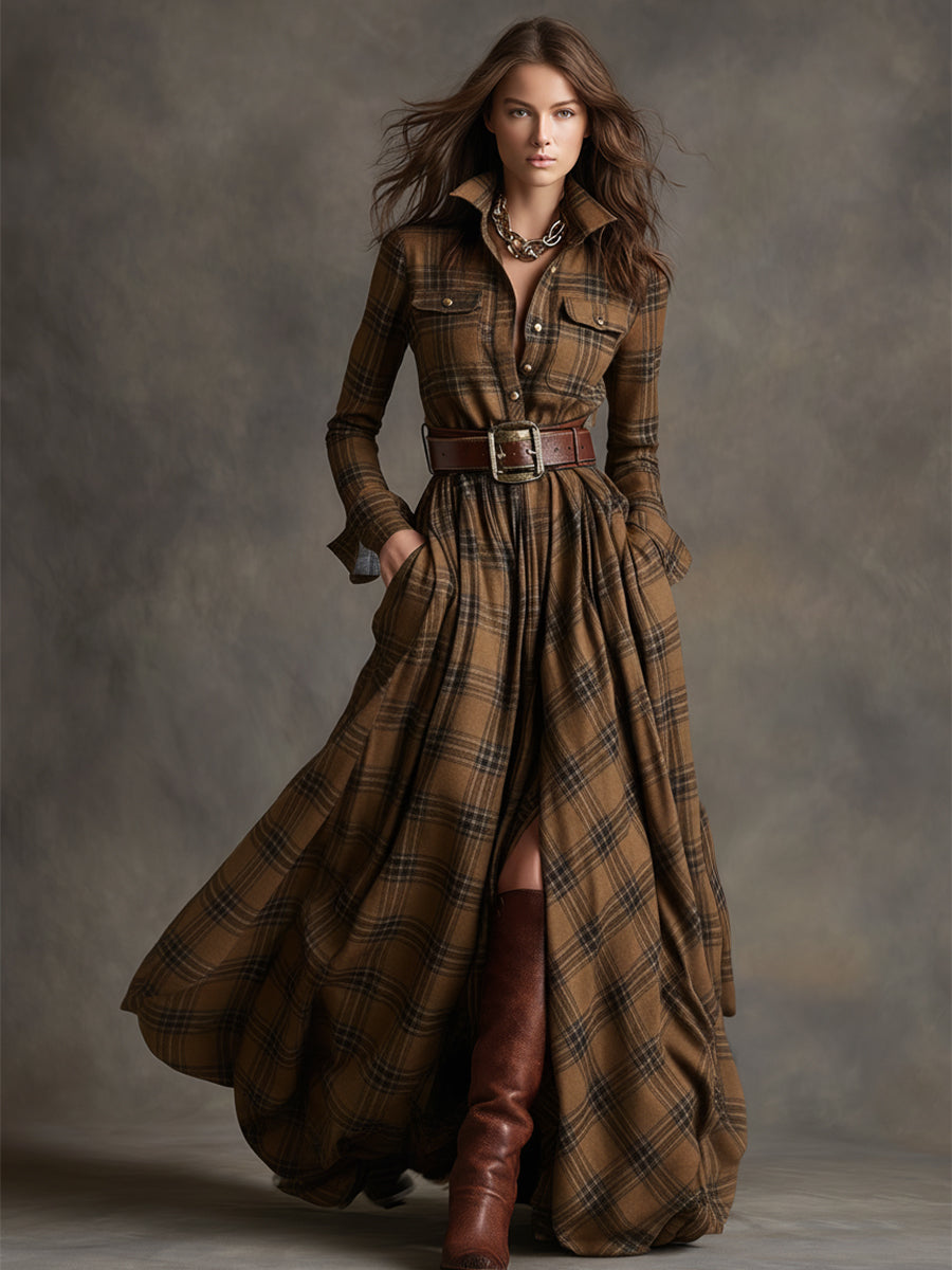 Giulietta - Vestido Camisa Maxi a Cuadros