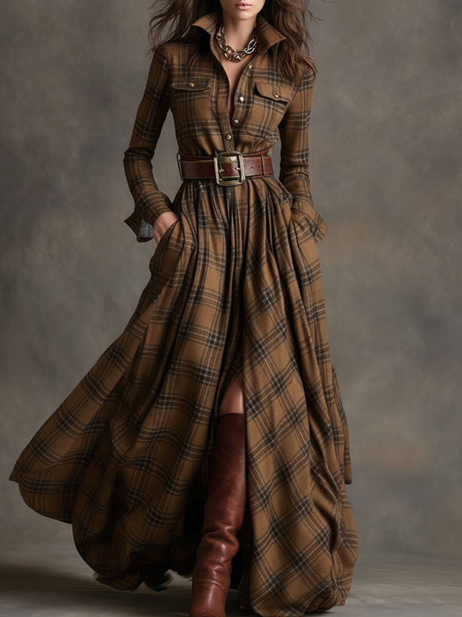 Giulietta - Vestido Camisa Maxi a Cuadros