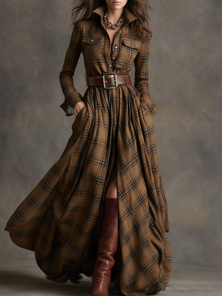 Giulietta - Vestido Camisa Maxi a Cuadros