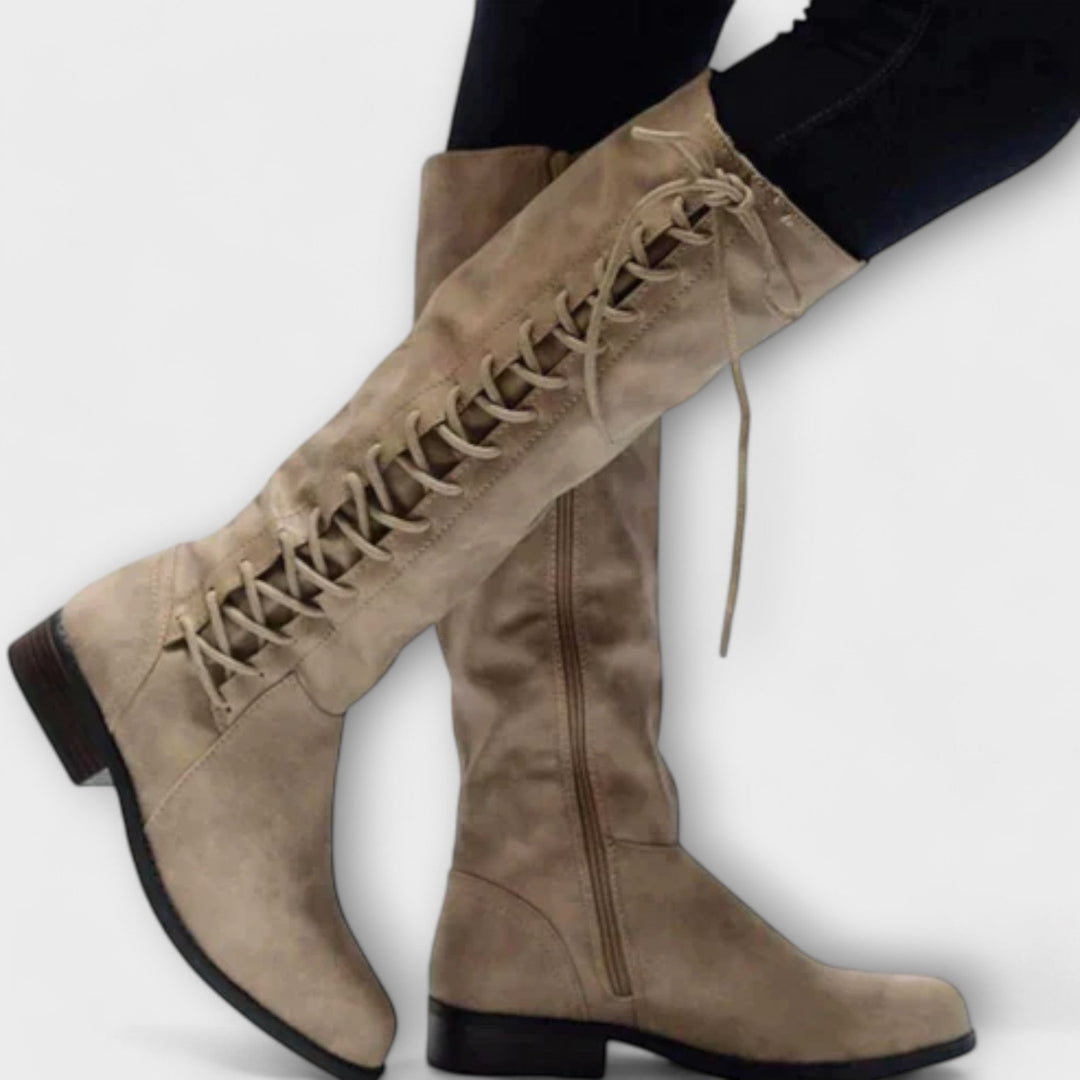 Paula | Botines De Cuero Con Cordones