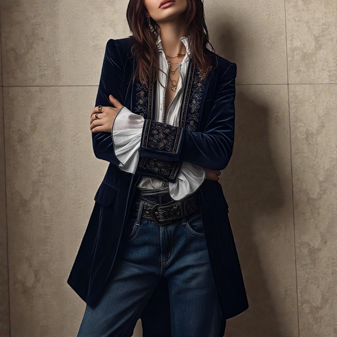 Nuria™ | Elegante Chaqueta de Terciopelo