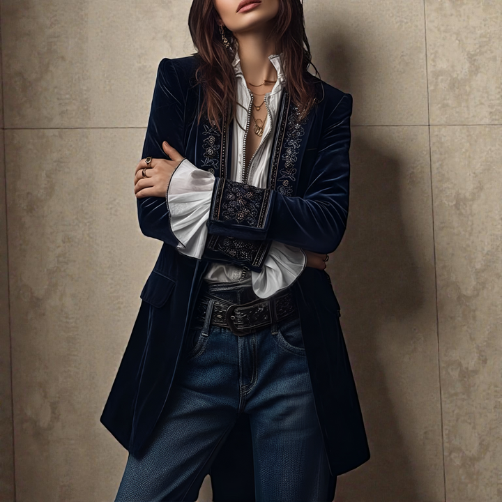 Nuria™ | Elegante Chaqueta de Terciopelo