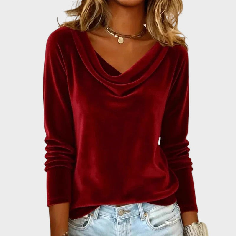 Dalia™ | Top lujoso con cuello drapeado