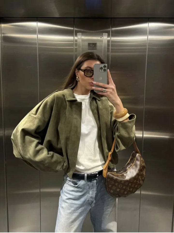 Calvera | Bomber Suede Efecto Premium