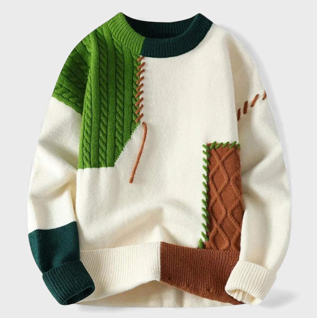 Maela™ | Suéter patchwork tejido a mano