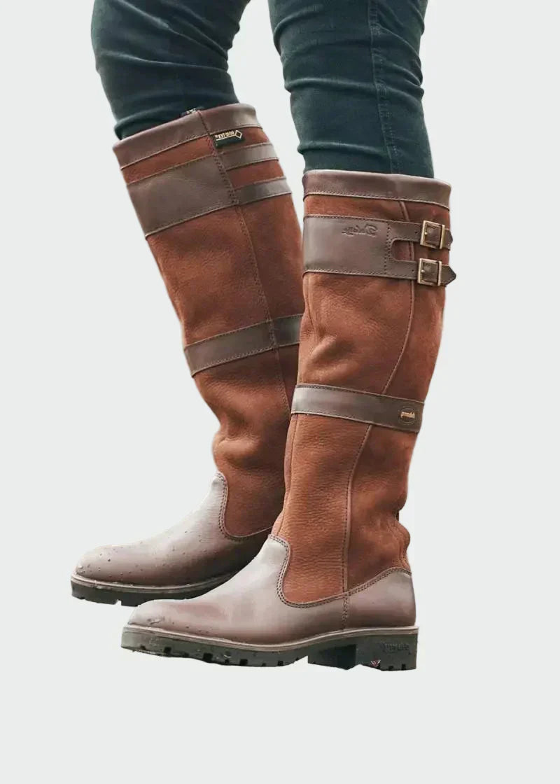 Laura | Botas Altas De Cuero Retro