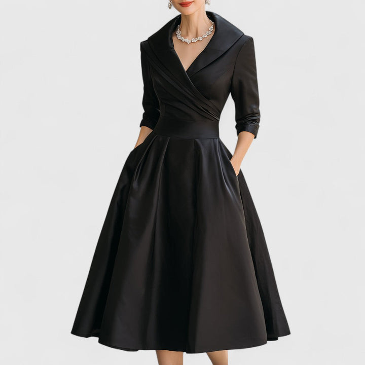 Rosalie | Elegante vestido midi con un sutil brillo