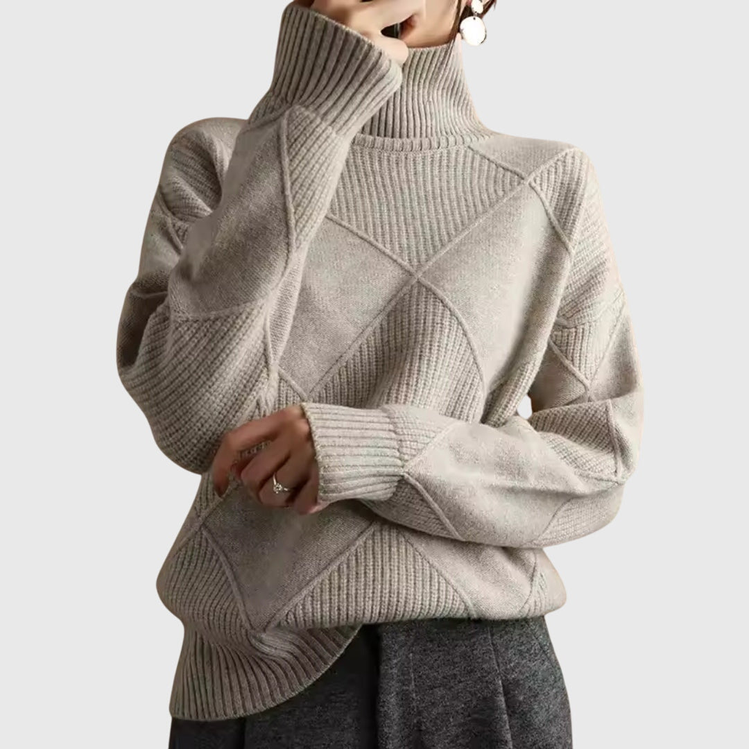 Angela | Suéter de invierno suave con elegante estampado gráfico