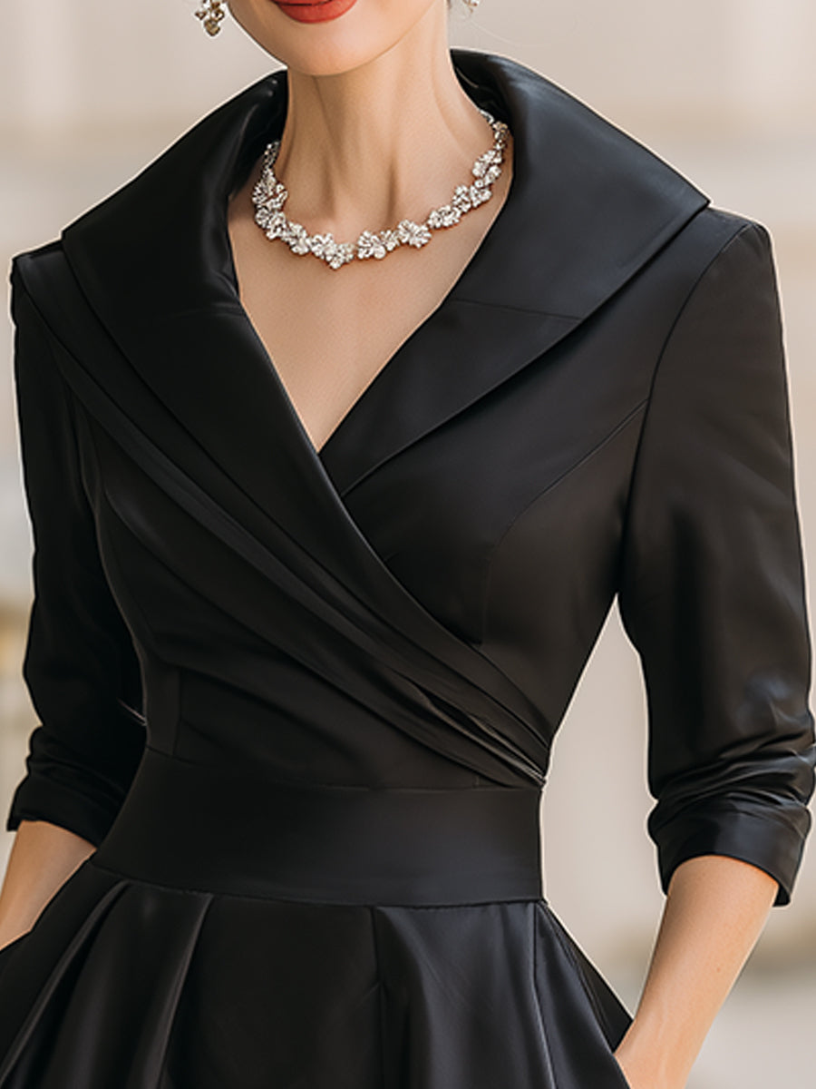 Dharmay | Elegante vestido midi de manga larga