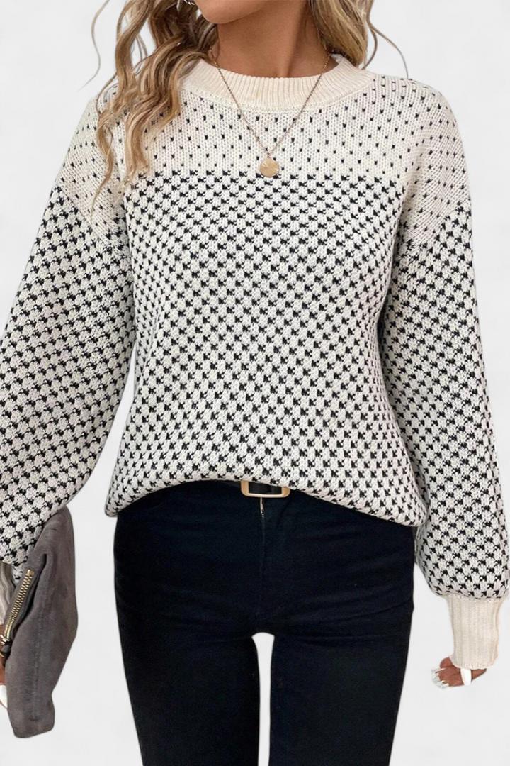 Rachael™ | Jersey de Cuello Redondo en Bloques de Color