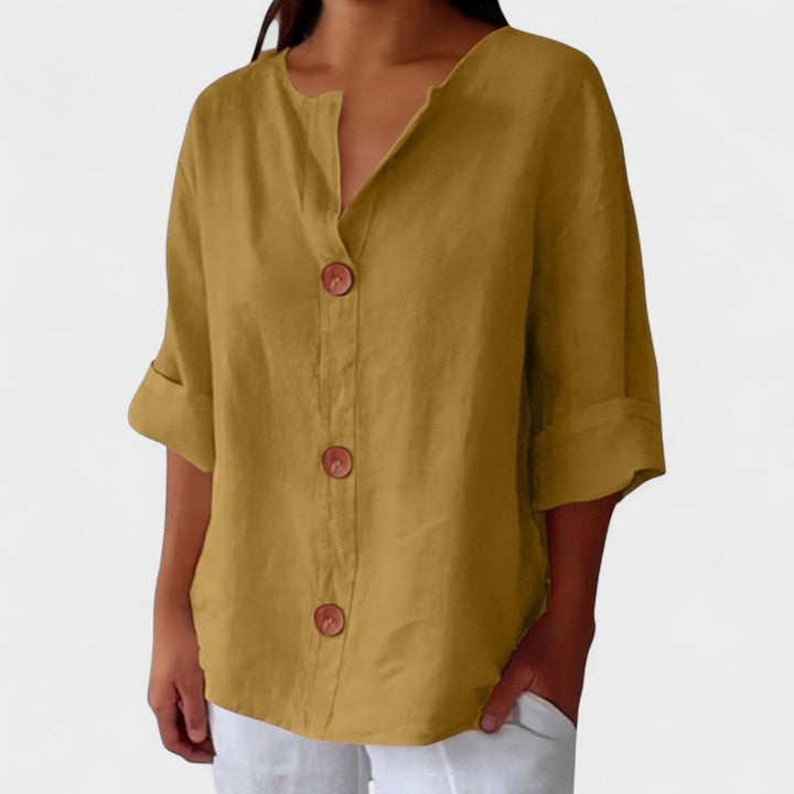 Alejandra™ | Blusa casual de lino